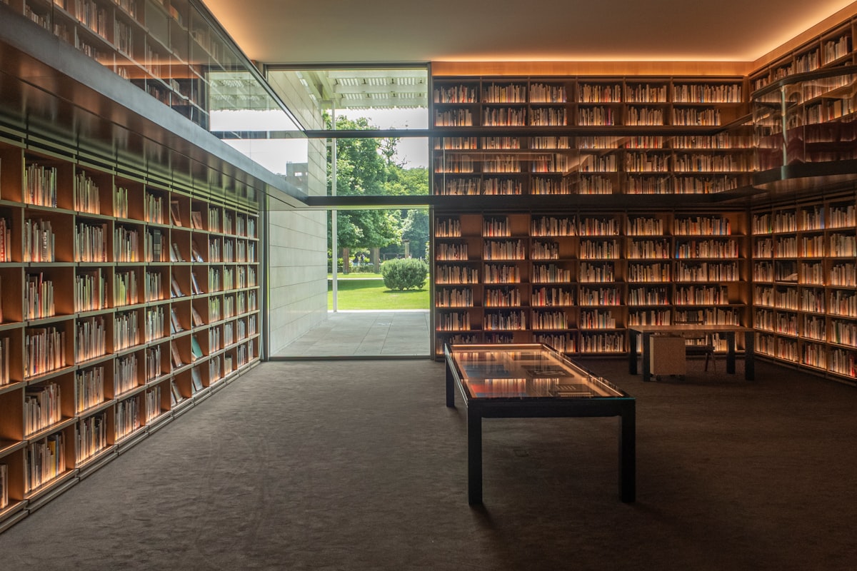 Modern library interior โ SSC exam-centre cancellations and re-exam information